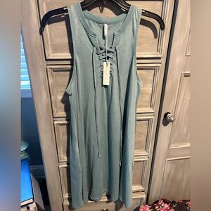 NWT! Z Supply Lace-Up Tank Dress in Teal